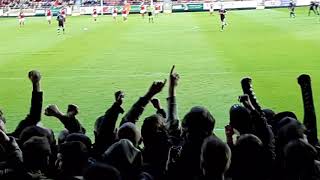 St Pats 11 Bohemian FC Daniel Mandroiu free kick and fans celebrating [upl. by Cibis809]