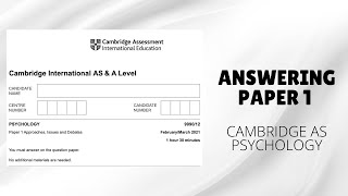 How to Answer ALevels Psychology Paper 1 for AS [upl. by Esch]