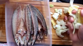 How To Butterfly Cut and Marinate Raw Mackerel Fish Filipino style [upl. by Kendry]