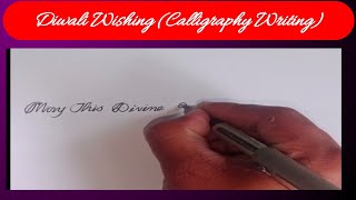 Diwali Wishing Calligraphy Writing [upl. by Ettedo605]