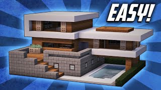 Casa moderna para supervivencia minecraft Creditos a Rizzial [upl. by Neelahtak]