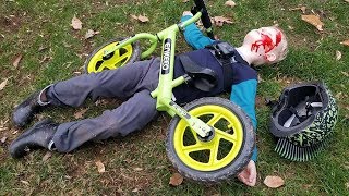 Epic Bike Crash  Tommys balance bike FAIL [upl. by Brietta]