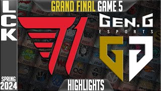 T1 vs GEN Highlights Game 5  GRAND FINAL Playoffs LCK Spring 2024  T1 vs GENG G5 [upl. by Gault271]