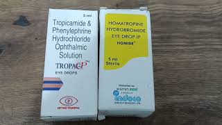 Tropiçamide phenylephrine  Homatropine eye drop  Uses  Optometry solution [upl. by Brenton]