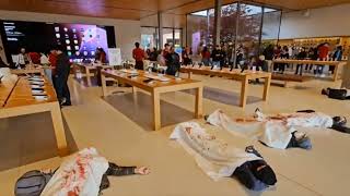 Only in Seattle Far left activists shut down Black Friday shopping By taking over an Apple store a [upl. by Naic152]