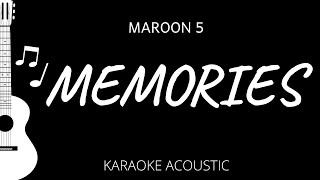 Memories  Maroon 5 Karaoke Acoustic Guitar [upl. by Napas]