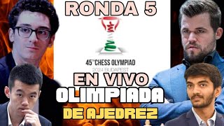 Olimpiada de ajedrez 2024 Ronda 5  India Estados Unidos China y Noruega [upl. by Atsirc]