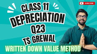 Class 11  Depreciation  Q23  TS Grewal  Question No 23 [upl. by Adnamal]