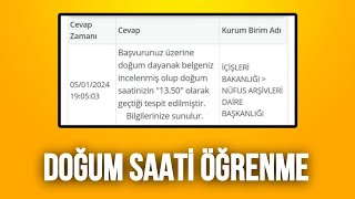 Cimer Doğum Saati Sorgulama  EDevlet Doğum Saati Öğrenme [upl. by Yaffit]