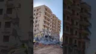 Stunning Building Collapse with a Crane Incredible Footage demolition controlleddemolition [upl. by Asle]