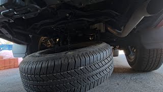 Toyota 4 RunnerSpare Tire Removal  Installation [upl. by Ahsieken]