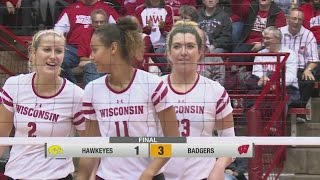 Badger volleyball rolls over Iowa [upl. by Gordon]