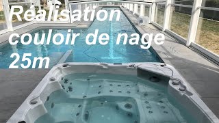 Réalisation Lynéo Piscines  Couloir de nage 25m [upl. by Terrag]