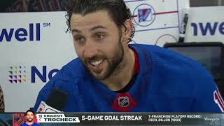 Vincent Trochecks 2OT Game Winning Goal Rangers Radio Call [upl. by Enelyt]