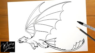 How to Draw Toothless Flying Easy Step by Step [upl. by Ynnot]