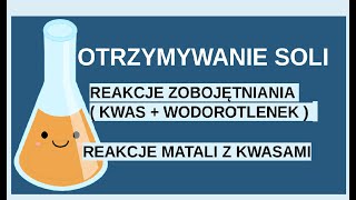 Reakcje zobojętniania Reakcje metali z kwasami Otrzymywanie soli [upl. by Mei]