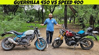 Royal Enfield Guerrilla 450 Vs Triumph Speed 400 Details Comparison  Which Bike you should Buy [upl. by Donn]