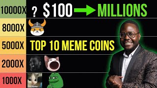 Turn 100 into Millions 10 Meme Coins With Insane Potential 🚀 [upl. by Ydoc290]