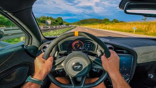 POV 317kmh on german Autobahn with a Novitec McLaren 765LT Spider [upl. by Gerhan198]