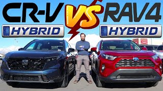 2024 Honda CRV Hybrid VS 2024 Toyota RAV4 Hybrid Which Hybrid Is Best [upl. by Adnuahs]