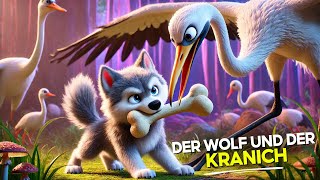 Der Wolf und der Kranich  Kinder Geschichte  Vorgelesenes Märchen [upl. by Ayidan]