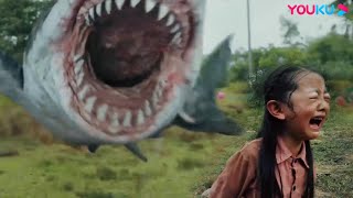 【CLIP】Big Shark attacked a little girl while she was on a swing  Land Shark  YOUKU MONSTER MOVIE [upl. by Anrehs324]