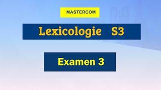 Lexicologie s3 examen corrigé [upl. by Jelena]