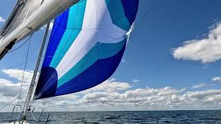 J100 Asymmetric spinnaker unfurling and furling [upl. by Newhall401]