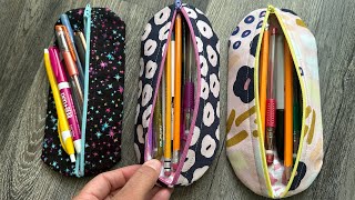 Easy Pencil Pod Zipper Pouch StepbyStep Sewing Tutorial [upl. by Doyle201]