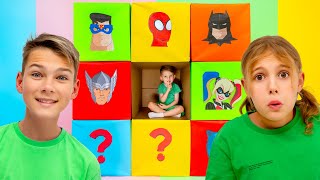 Vania Mania Kids and Superheroes Smash Surprise Box Challenge [upl. by Ronoel]