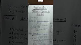 Economics Blueprint class 12 2023 24  Economics class 12 syllabus cbseboard cbse [upl. by Cuda]