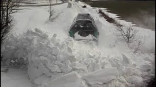 Train snow plowing in Normandy France [upl. by Jerrine53]