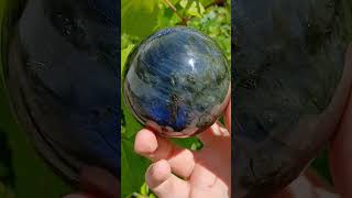 DEEP BLUE Labradorite FLASH In This Sphere labradorite gemstone gems crystals geology [upl. by Leay]