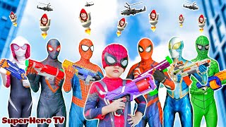 TEAM SPIDER MAN in REAL LIFE 397 All Superheroes Go To Special Training amp Kill BAD GUYS [upl. by Aistek]