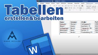 Tabellen erstellen und bearbeiten  Word Tutorial 001 [upl. by Gide631]