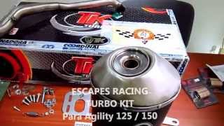 ESCAPES TURBO KIT PARA KYMCO AGILITY 125150 [upl. by Ehrman]