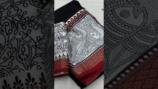 Soft pashmina cotton saree with madhubani prints WhatsApp 9480926460 trending viral shorts [upl. by Leirrad486]