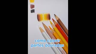 Tutorial como colorir partes douradas shorts [upl. by Afatsuom660]