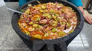 AGUACHILE ROJO DE CAMARON 🍤EN MOLCAJETE [upl. by Holsworth401]