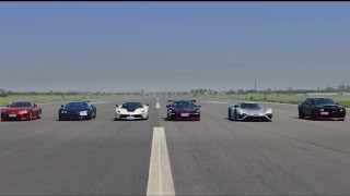 The Ultimate Drag Race  Bugatti Veyron McLaren Senna NIO EP9 SRT Demon LaFerrari Lexus LFA [upl. by Genvieve]