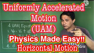 Uniformly Accelerated Motion Part I  Horizontal Motion English Tagalog Physics [upl. by Acirem]