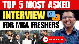 🔥Top 5 Most Asked Questions in MBA Interview  Jobs after MBA mba jobs placement interview [upl. by Onitselec]