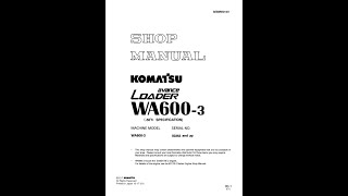 Komatsu WA6003 50363 amp Up  SEBMW01401 Service manual [upl. by Fritzsche]