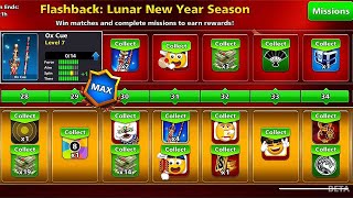 Lunar New Year Pool Pass Level Max 🙀 Flashback Season 8 Ball Pool [upl. by Eseerehs824]