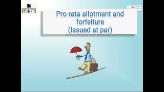 92 Prorata Allotment and Forfeiture Issued at Par  Issue of Shares Class 12 [upl. by Donetta]