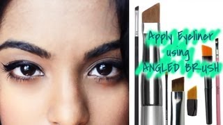 How to apply eyeliner using Angled Eyeliner Brush for beginners [upl. by Andi]