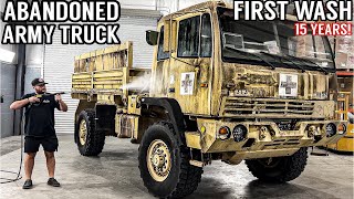 First Wash In 15 Years ABANDONED MOLDY Army Truck  Car Detailing Restoration [upl. by Nodnar]