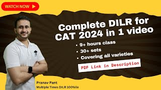 Dominate DILR 9Hour Complete Syllabus Marathon for CAT 2024 by DILR 100 percentiler [upl. by Epifano]