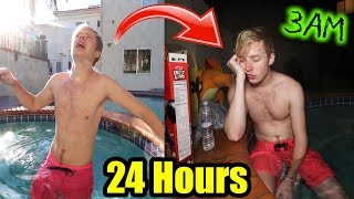 24 HOURS IN A HOT TUB Challenge horrible  Sam Golbach [upl. by Kleper426]