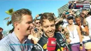 Sebastian Vettel  Poolparty nach MonacoSieg 2011 [upl. by Kimberlee]